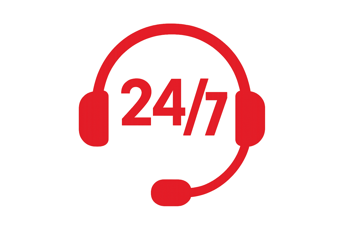 support 24/7 red icon